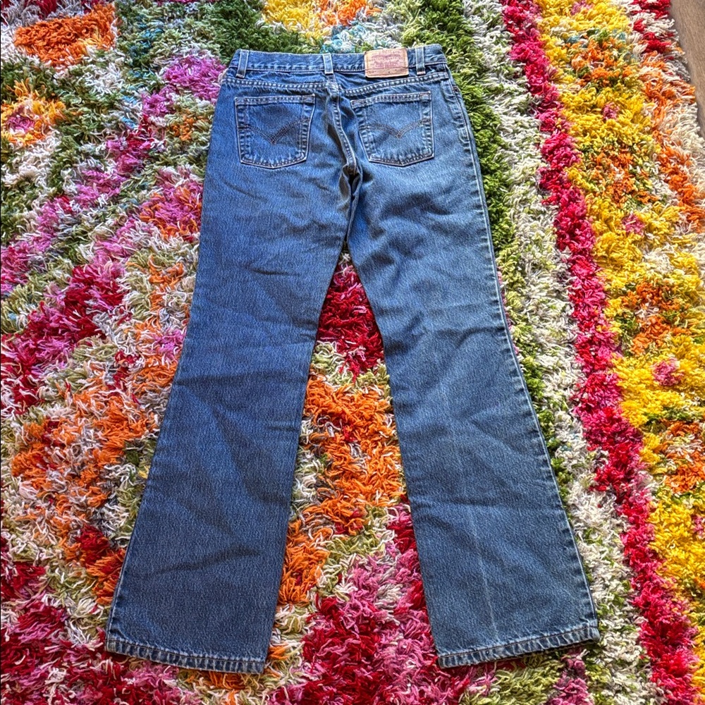 Levi's Vintage 518 Super Low Bootcut Flare Jeans in Classic Blue - Picture 3 of 11